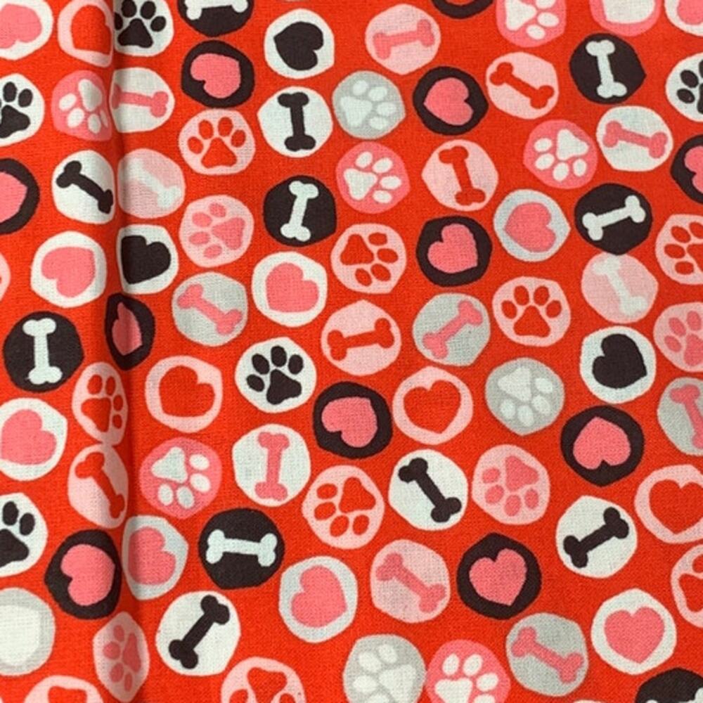 New Create It 18"X21" Valentine Puppy Dog Cotton Fat Quarter FQ Quilting Fabric